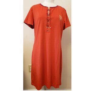 CHAPS Orange Midi Dress Sz-XL
